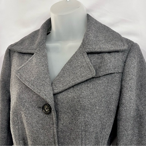 Banana Republic Grey Belted Wool Blend Pea Coat - Picture 9 of 14